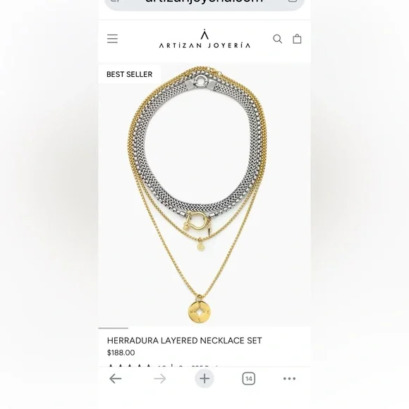 Artizan Joyería Herradura Two-Tone Layered Necklace — Gold & Silver - Picture 1 of 11